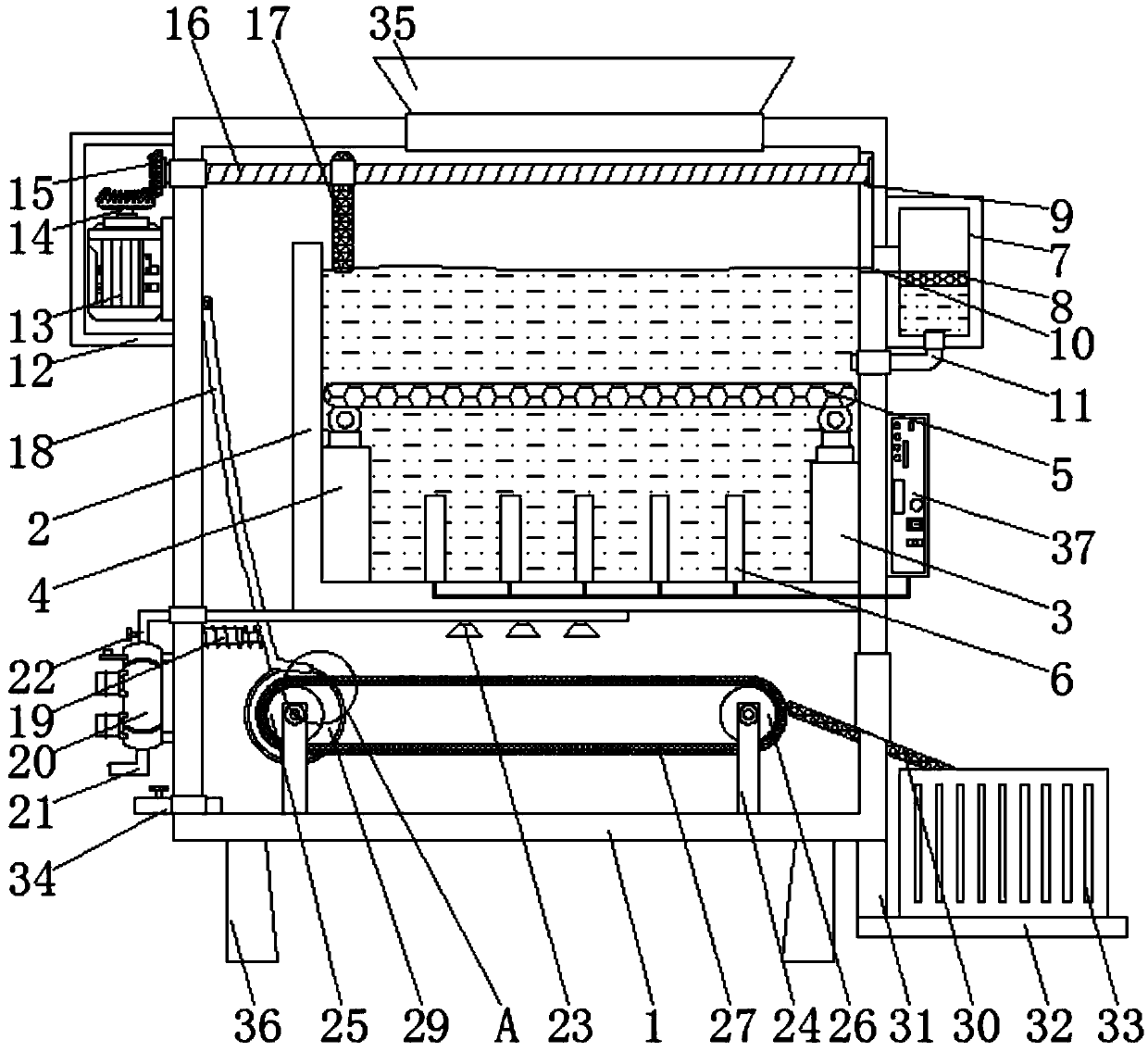 Cleaning device for grape processing