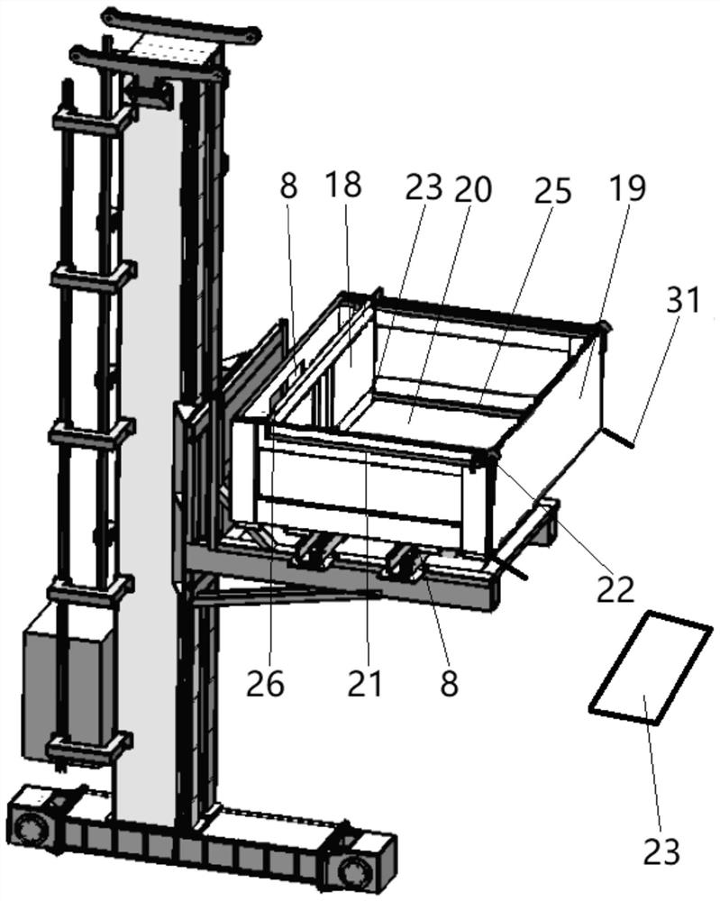 Stacking equipment of refrigerator for storing carcasses of animals dead of illness