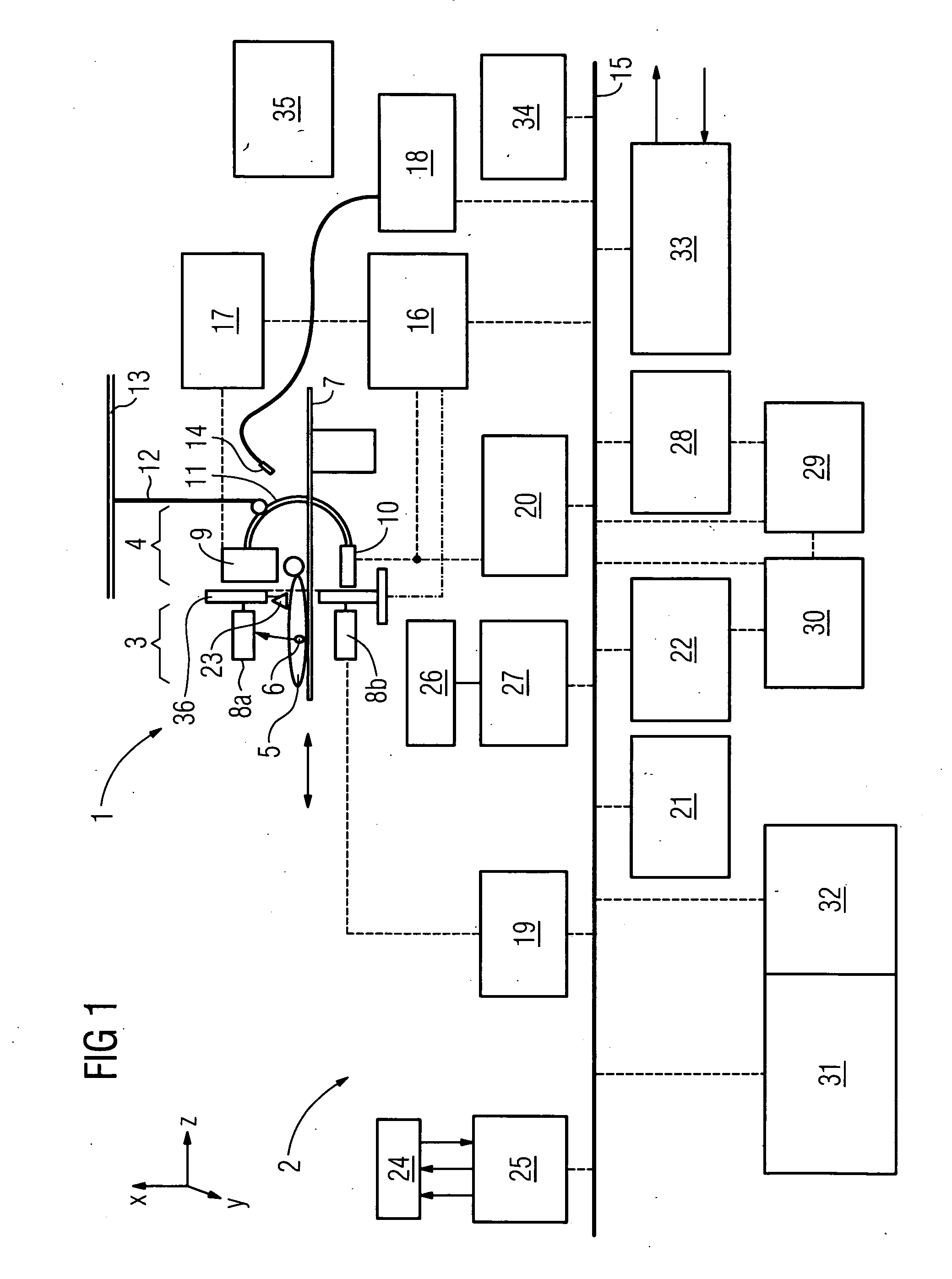 Diagnosis device for radiographic and nuclear medical examinations