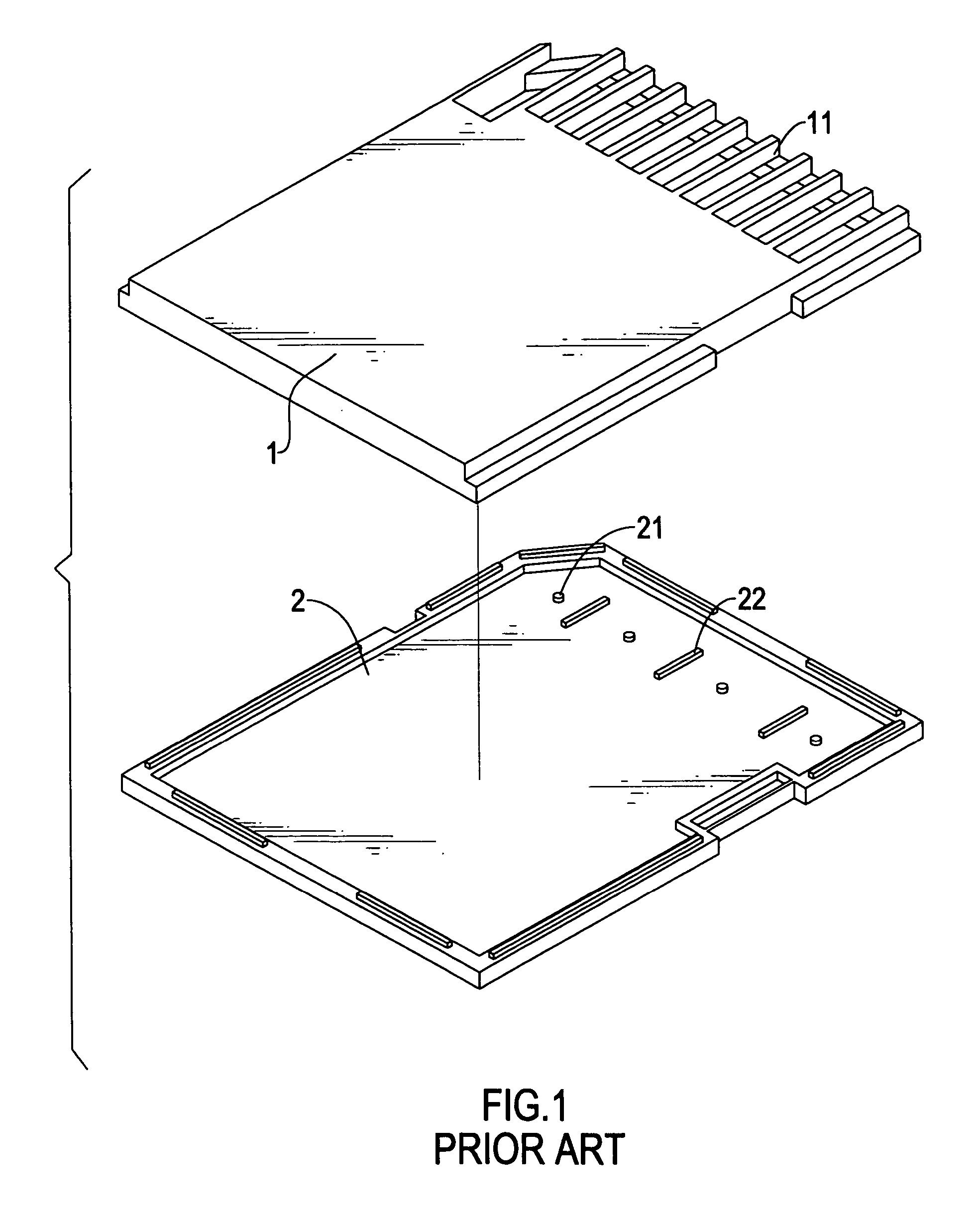 Memory card casing having longitudinally formed ridges and radially formed ribs for support of contacts of a PCB