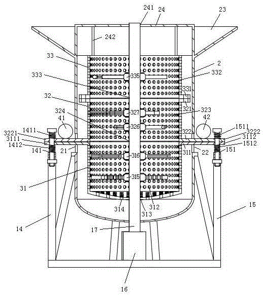 Vertical multi-stage straw grinder