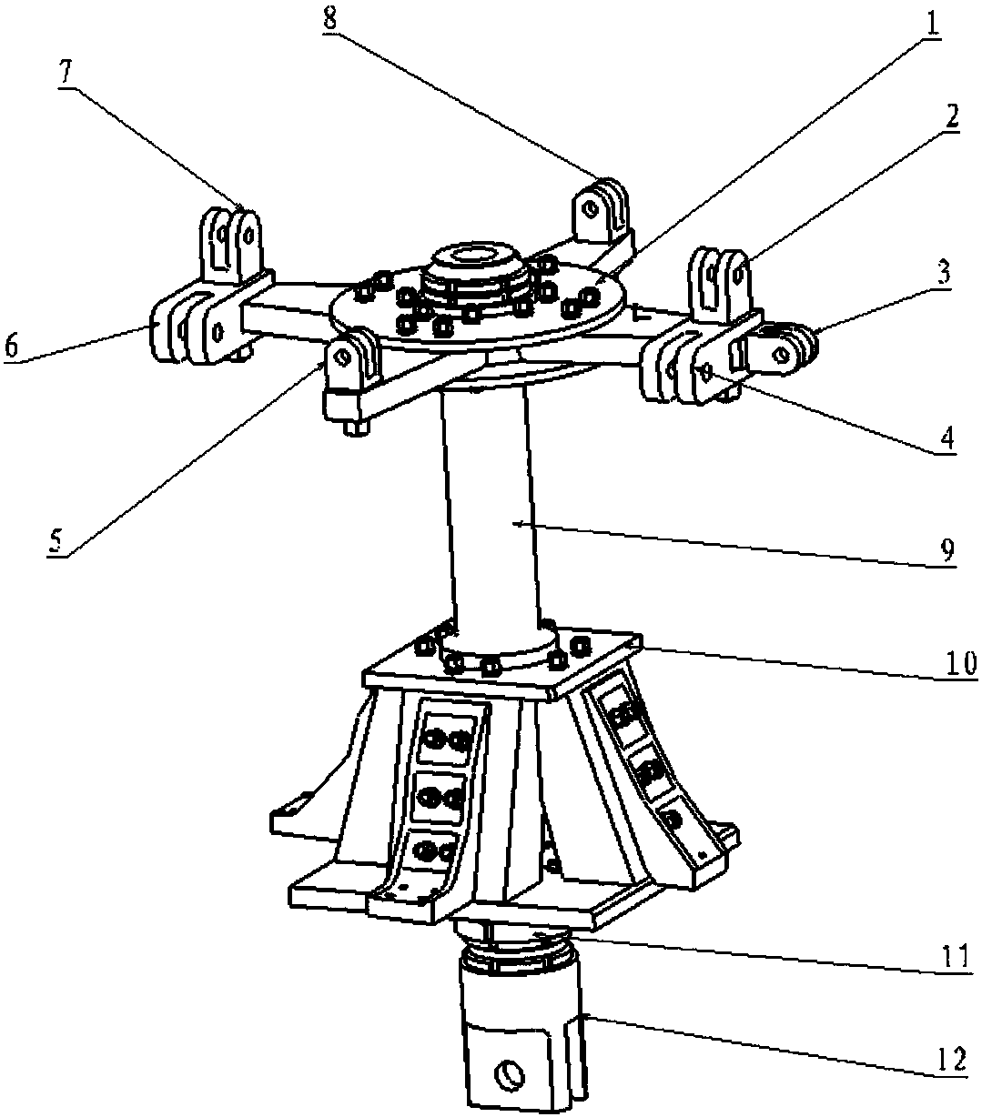 Upper platform fatigue test loading device