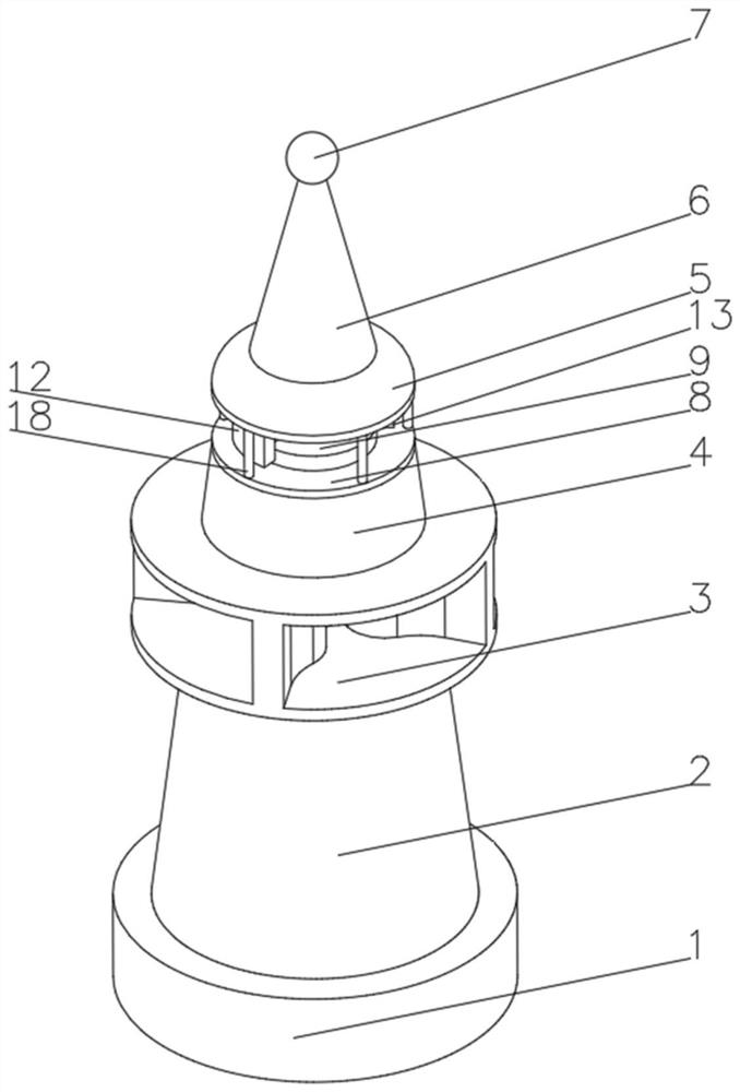 Rotary flickering offshore lighthouse based on wind power driving