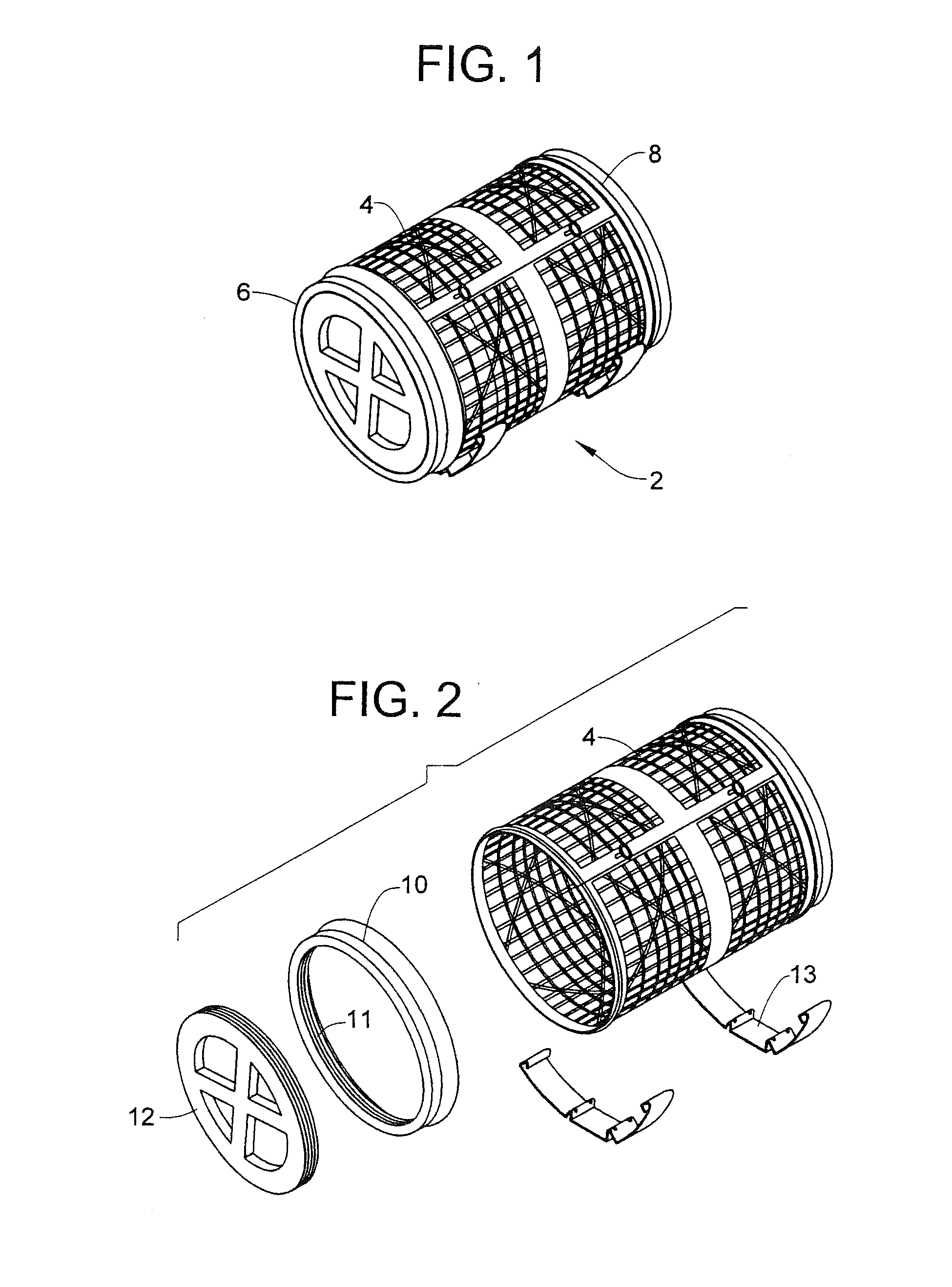 Cage for growing mollusks, assembly kit, and method of harvesting mollusks