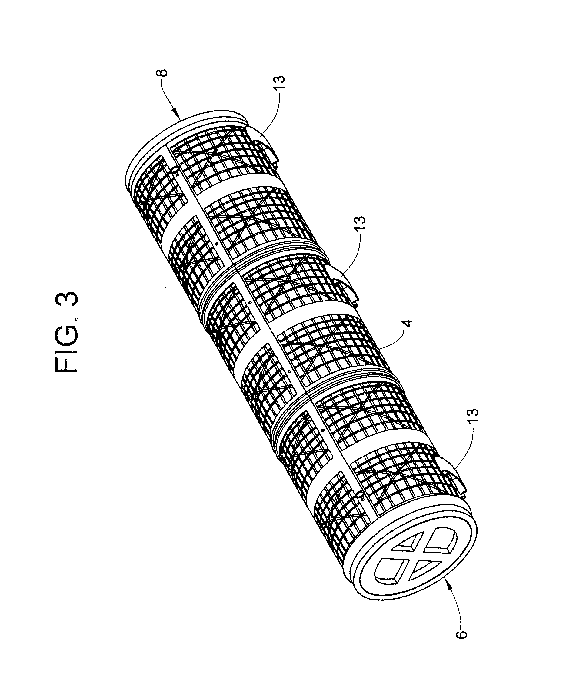 Cage for growing mollusks, assembly kit, and method of harvesting mollusks