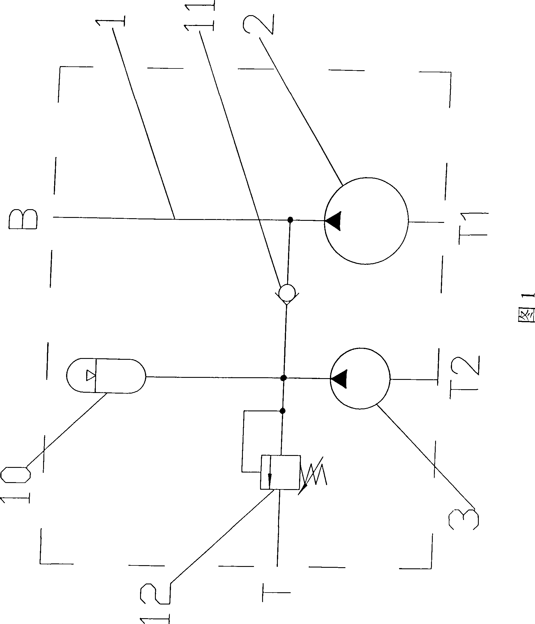 Speeding up and thrust augmentation device of hydraulic system