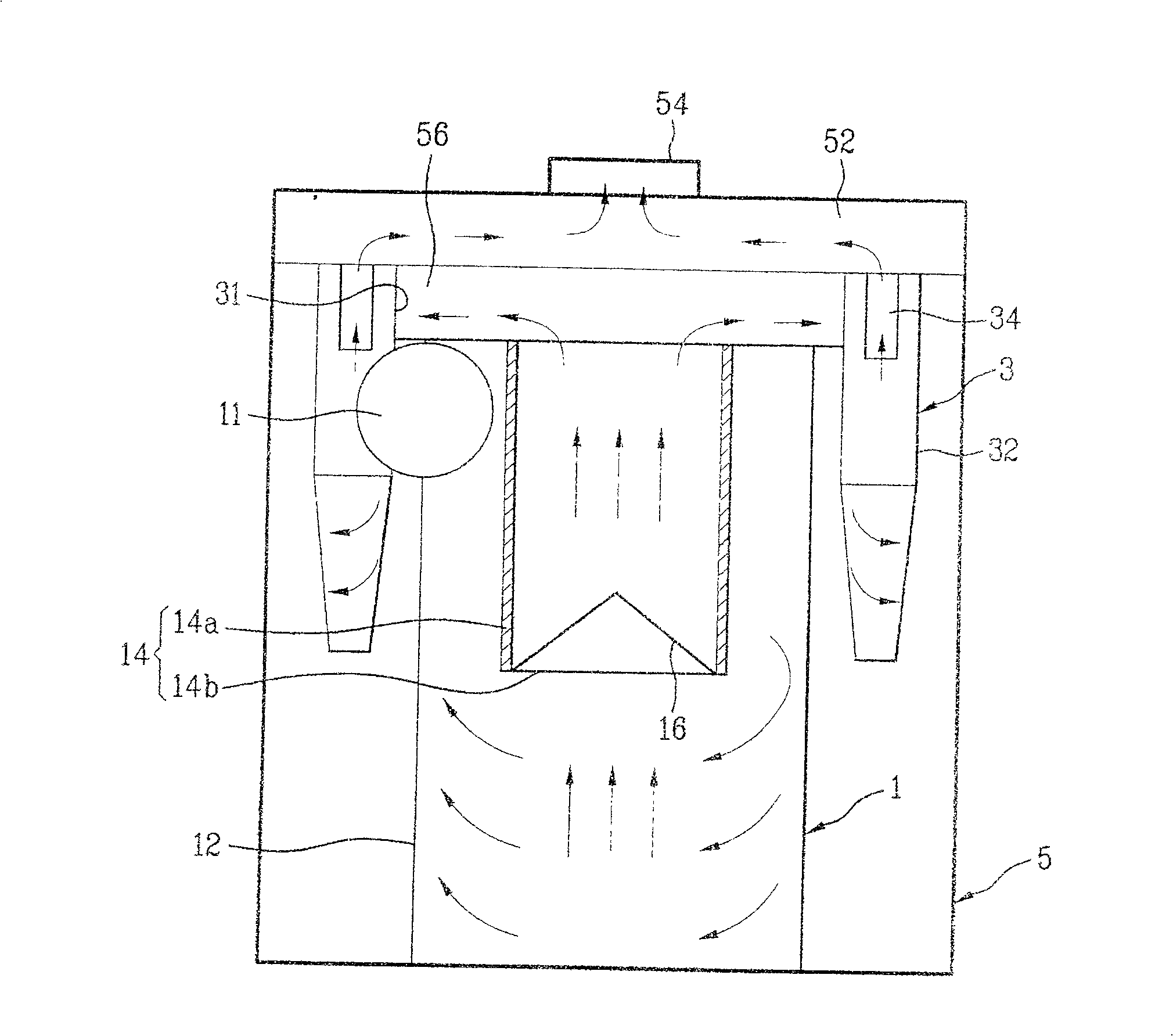 Multiple cyclonic dust collector