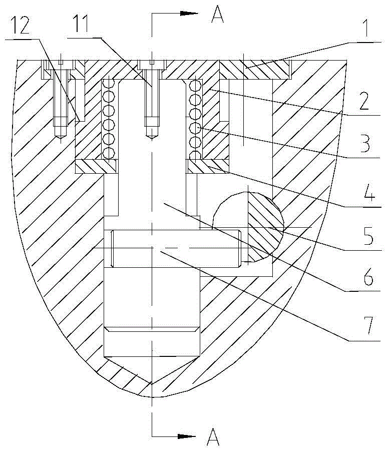 Cutter head spindle spring positioning device