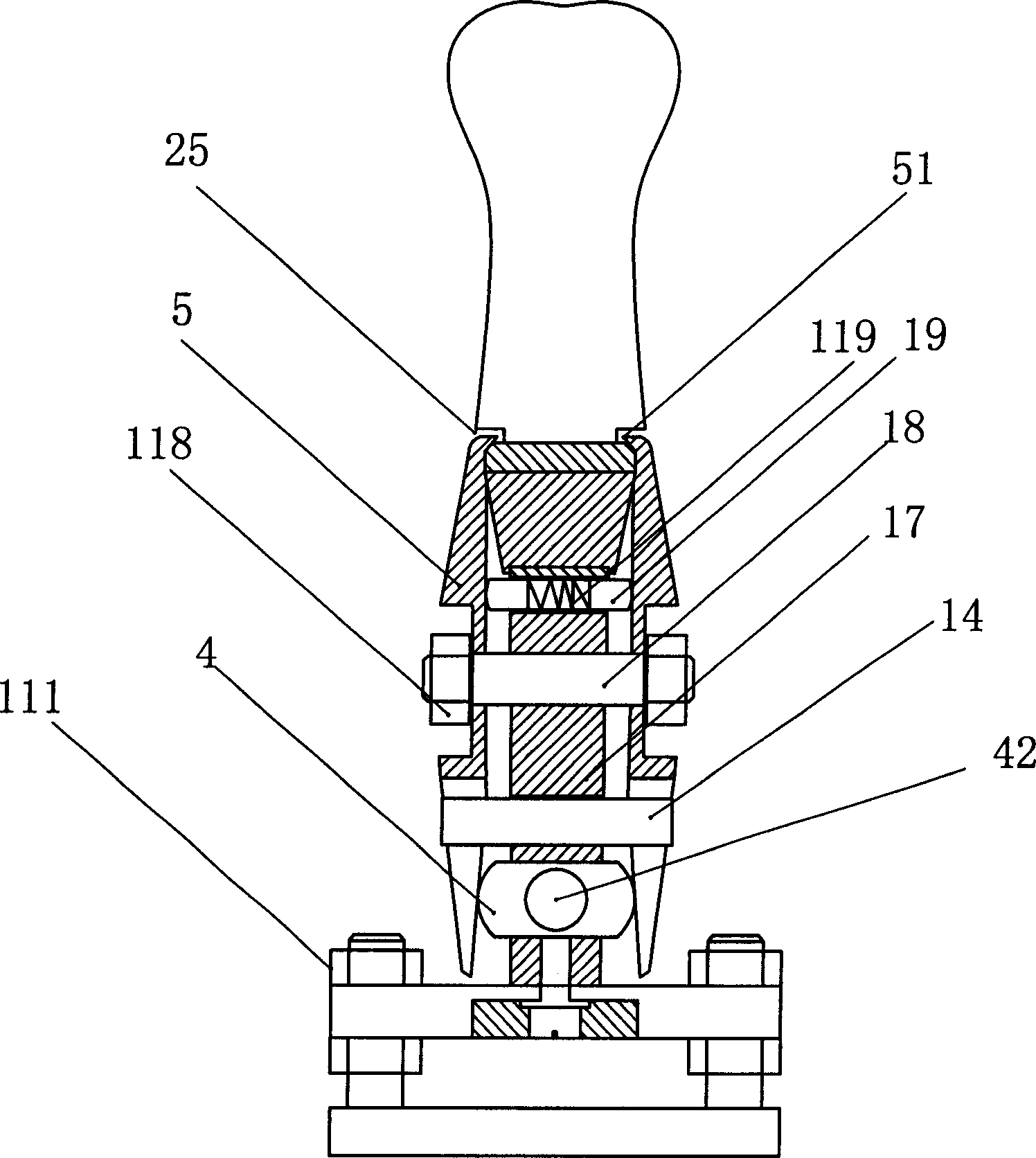 Shoe tree positioning and fastening device and its dedicated shoe tree