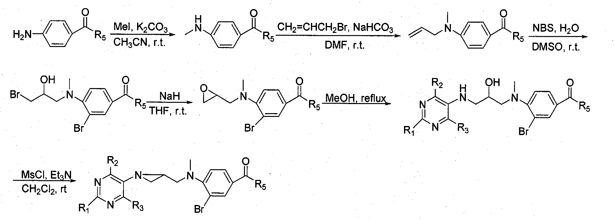 Preparation and application of tetrahydrofolic acid ring-opened analogs with aziridine structure