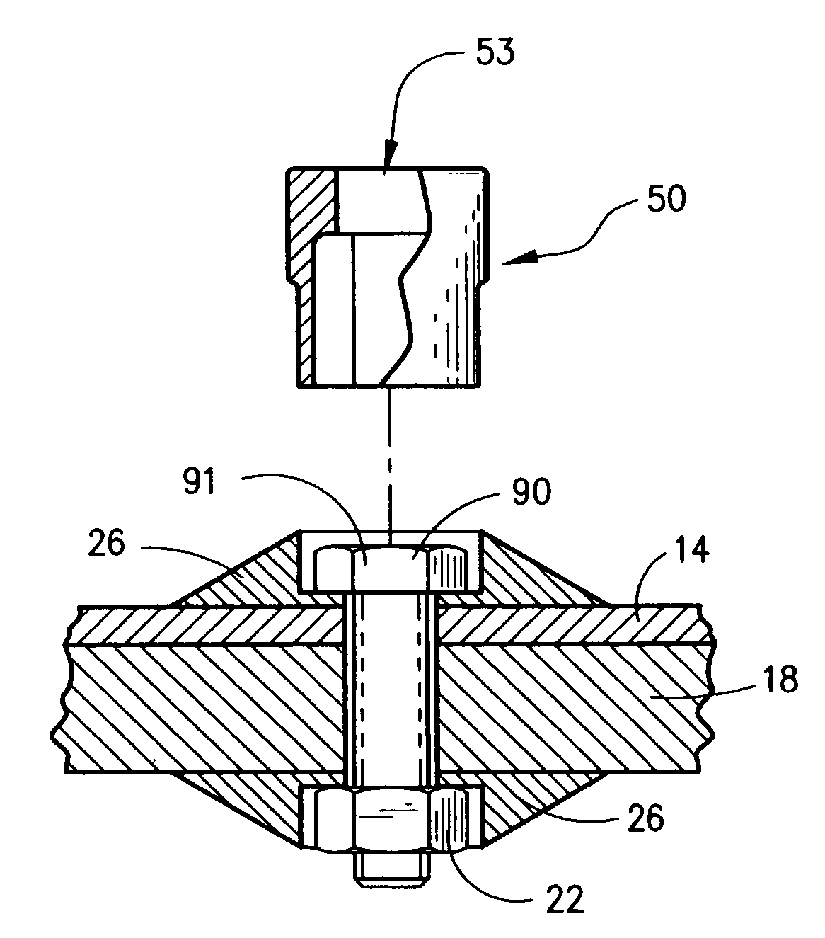 Security fastener, system for connection and method therefor