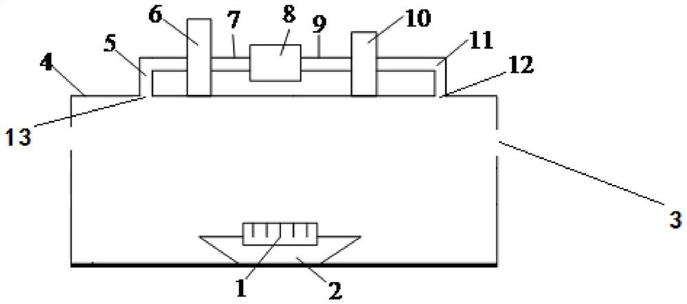 RRAM array water-cooling heat dissipation device based on packaging part deionized water