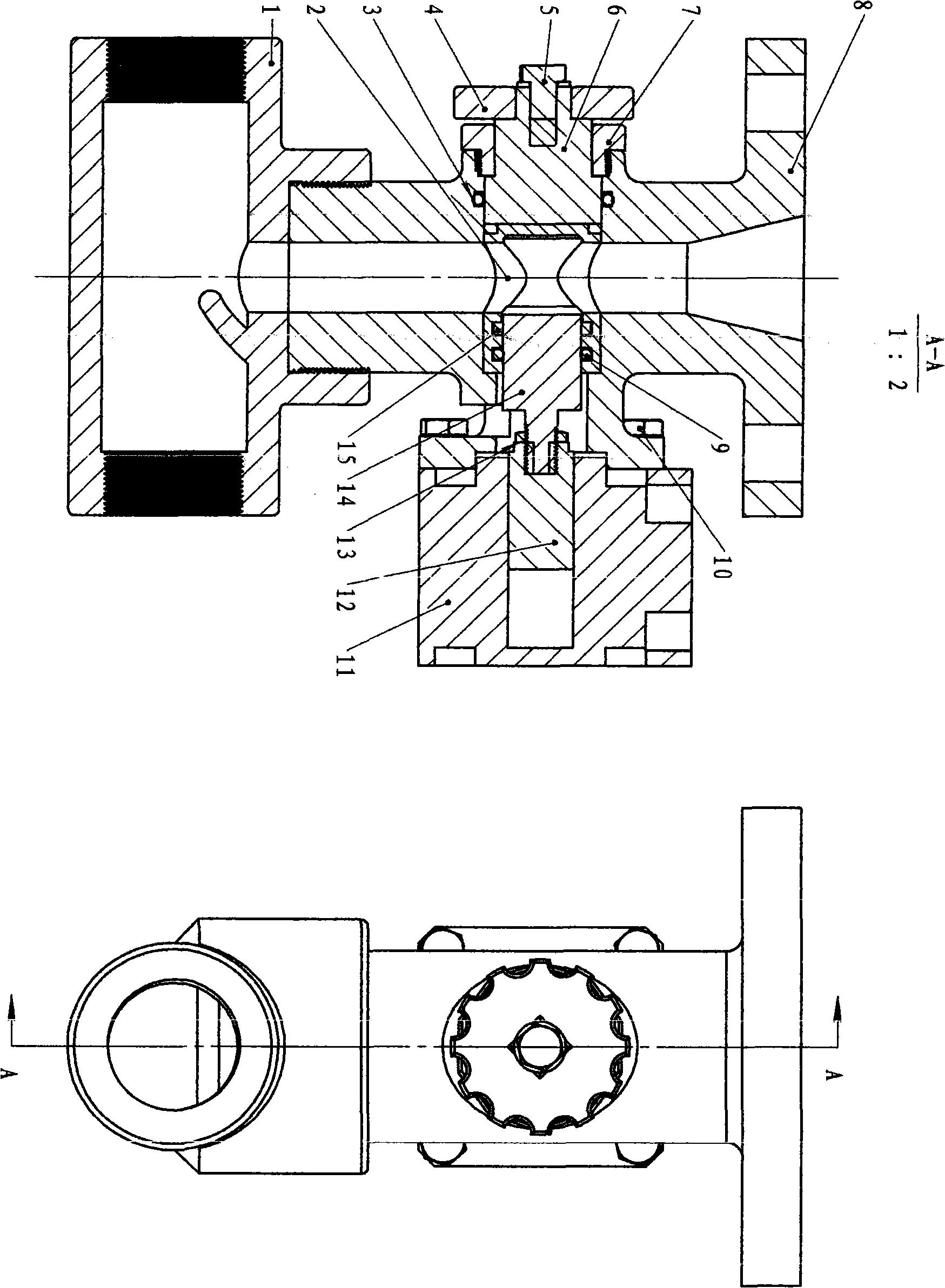 Radially regulating sandblasting valve with long life