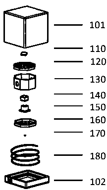 Low-power-consumption chip level atomic clock physical packaging device