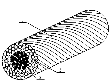 Wave absorbing machine woven fabric of cladding type carbon fiber filament composite yarns and application thereof