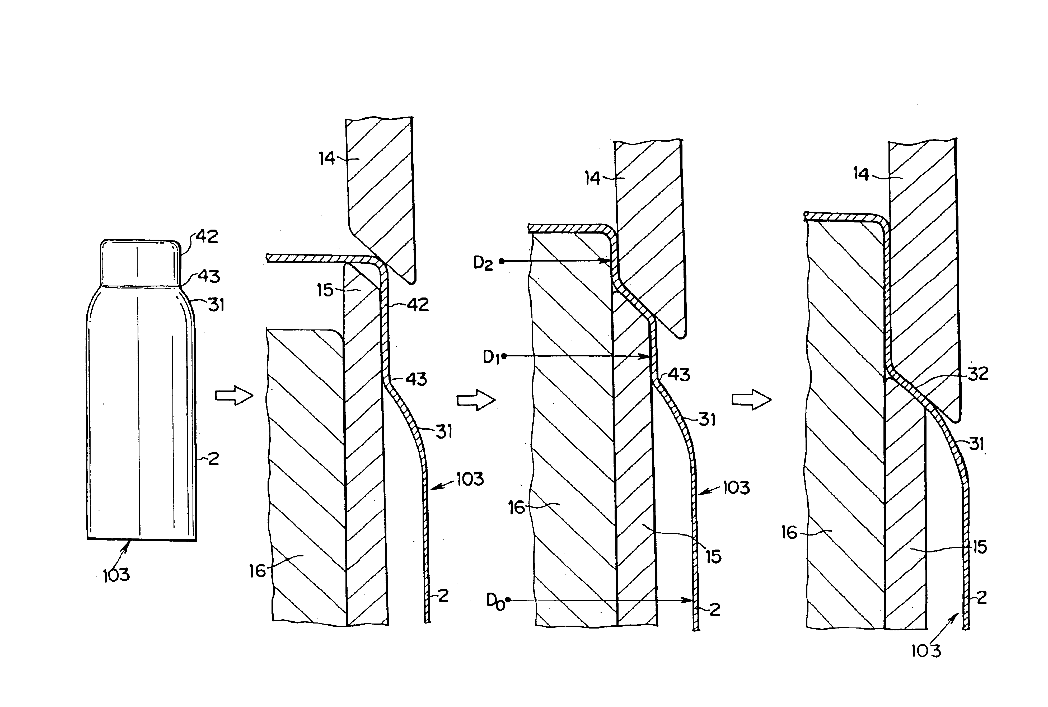 Bottle-shaped can manufacturing method