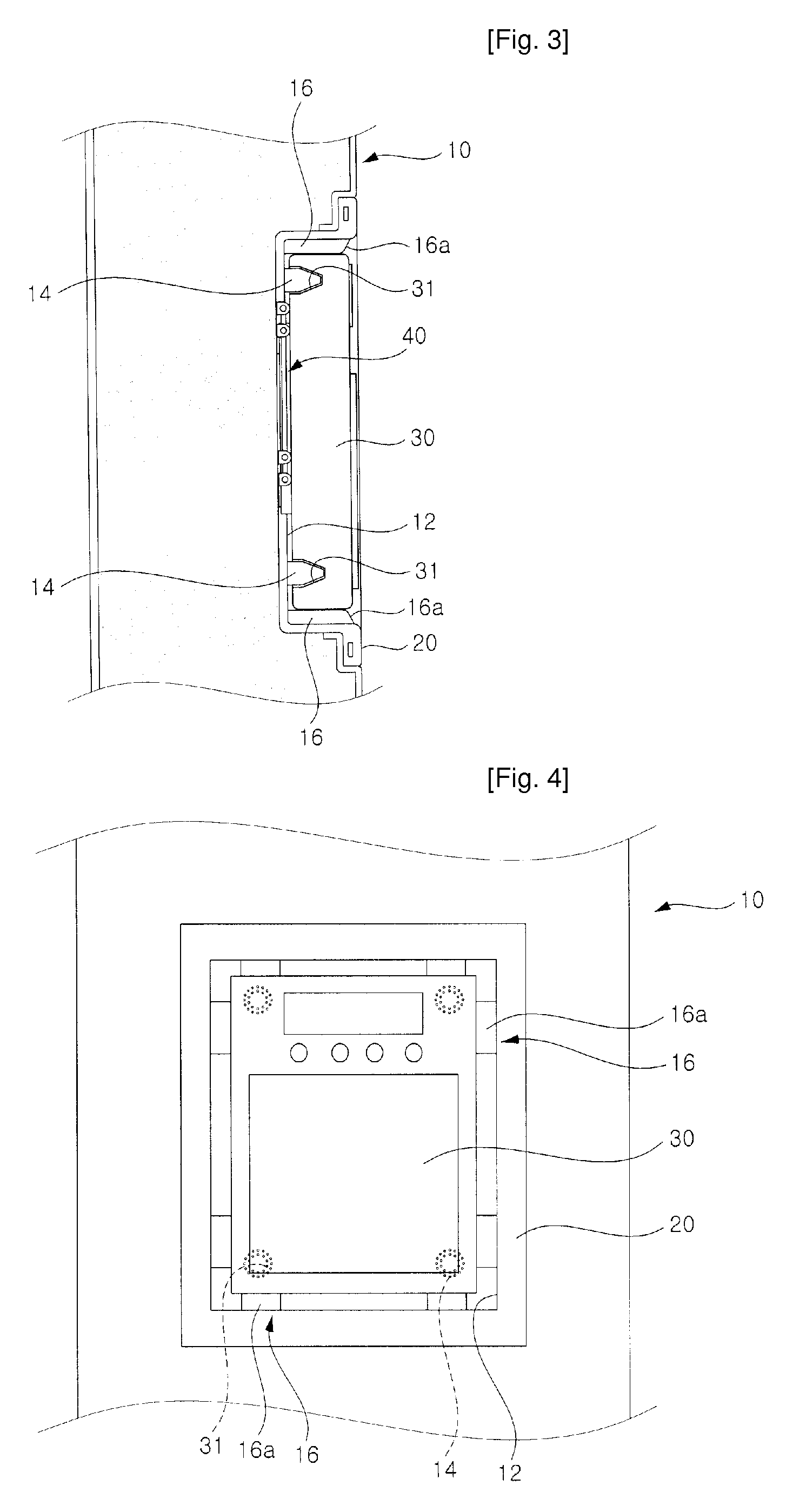 Display Unit Installing Structure for Refrigerator