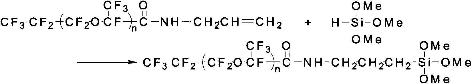 Method for synthesizing novel perfluoropolyether alkoxysilane applied to anti-fingerprint paint