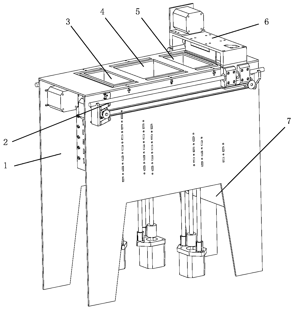 A laser powder rapid sintering powder spreading device