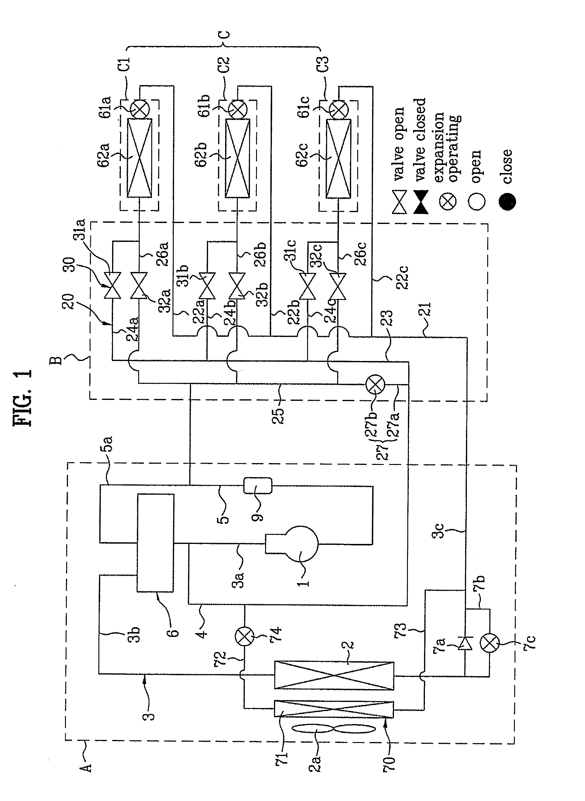 Multi-type air conditioner with defrosting device