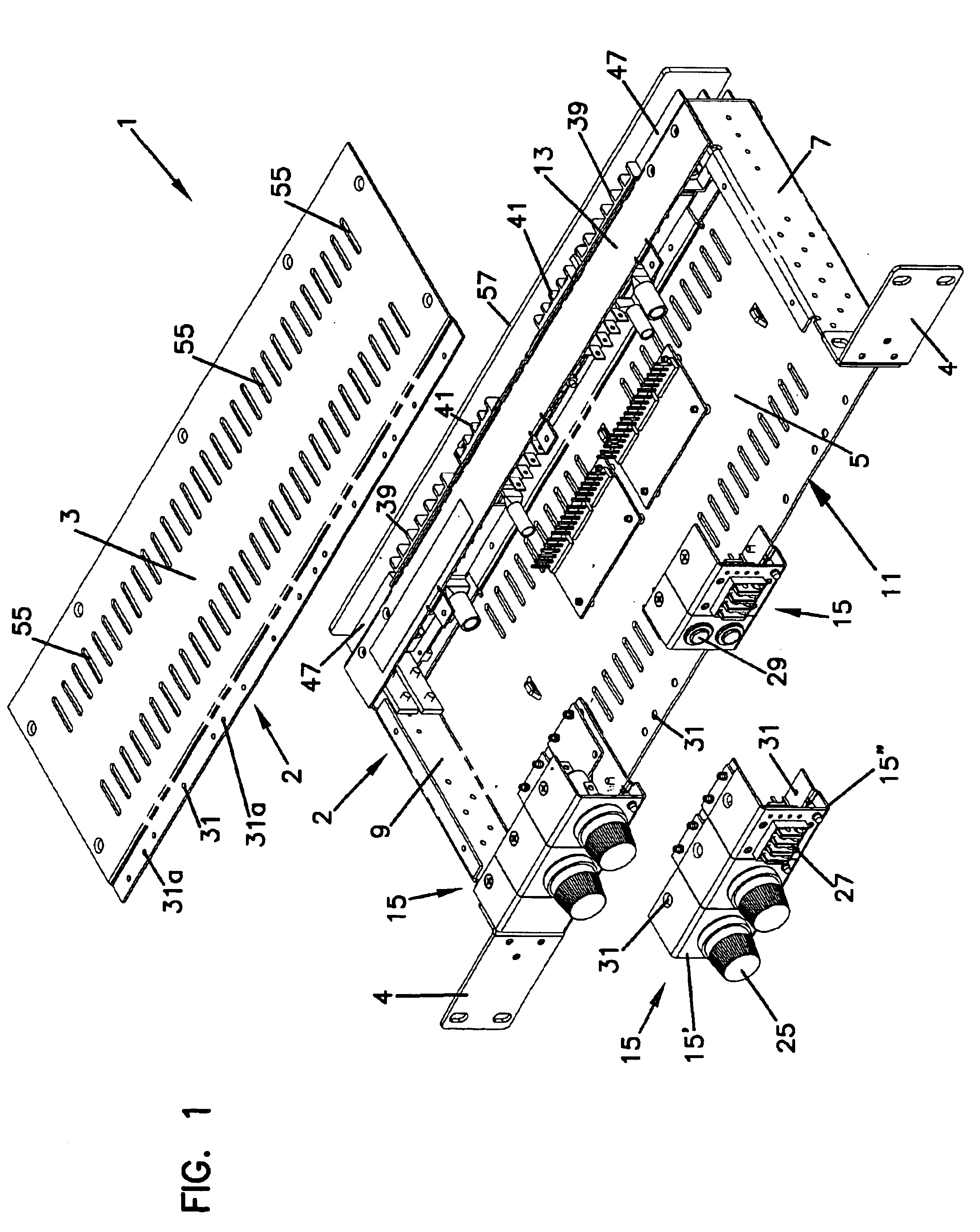 Power distribution panel with modular elements