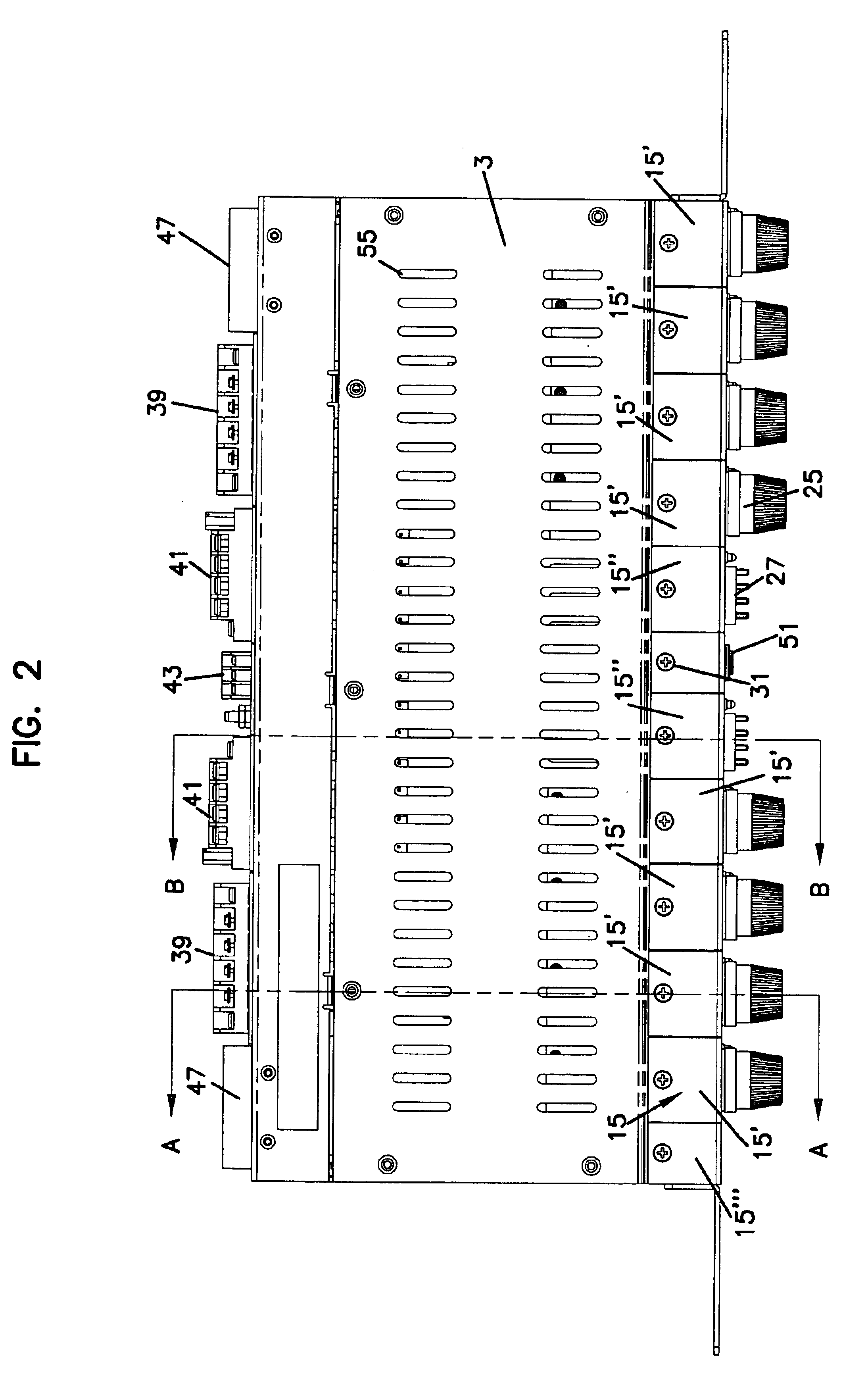 Power distribution panel with modular elements