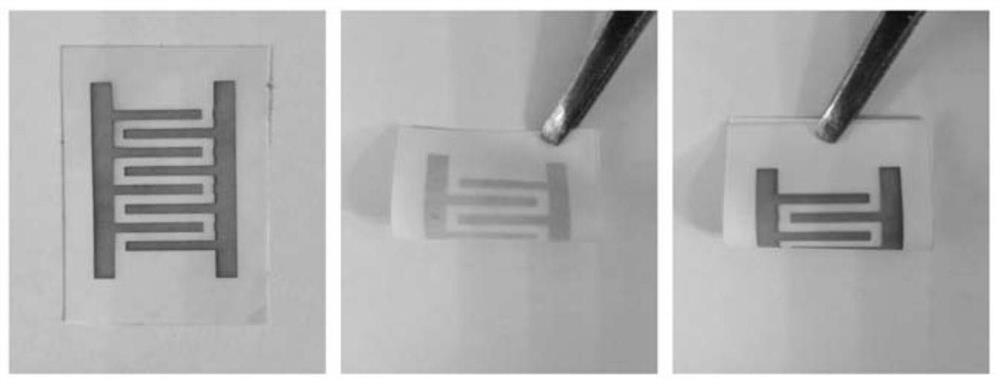 Flexible bendable metal pattern based on laser technology and preparation method and application thereof