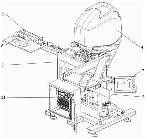 Durability testing device for outboard engine steering system and testing method of durability testing device