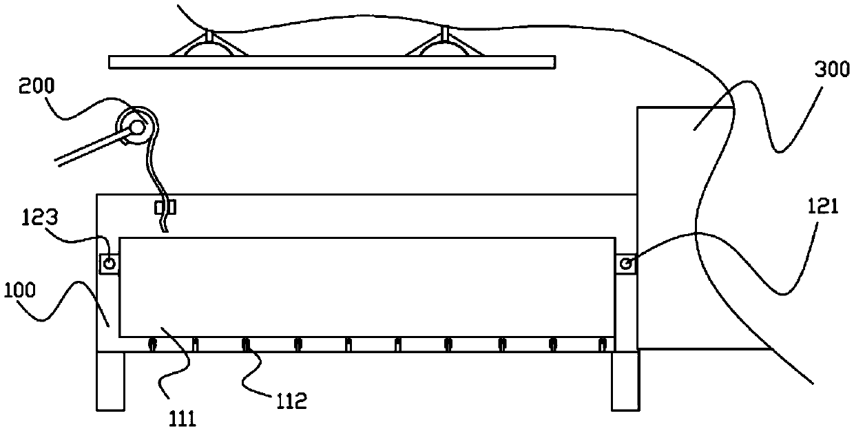 Pushing plate assembly with auxiliary film assembly function