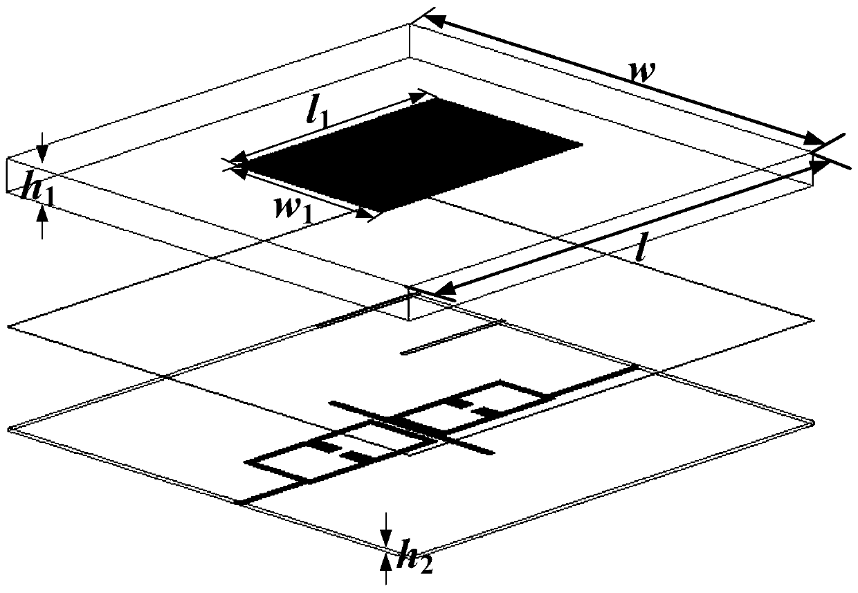 Differential duplex filtering antenna with double-groove symmetrical excitation