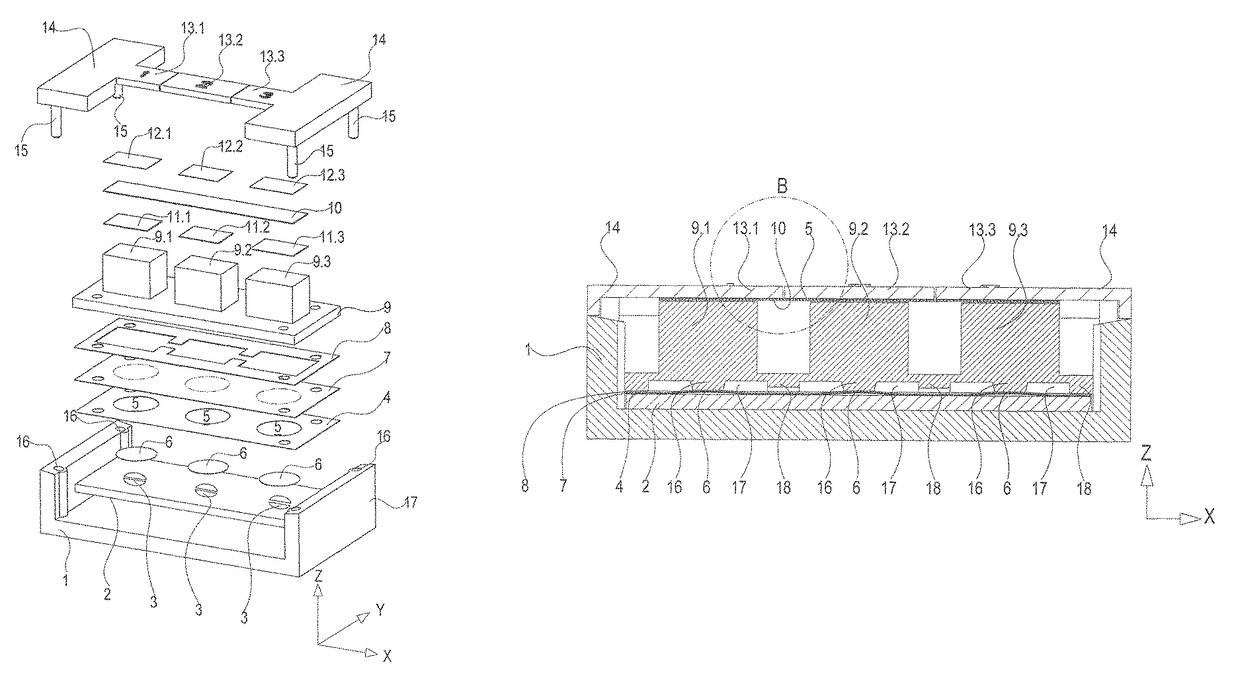 Keyboard comprising multiple stabilized tile-shaped keys