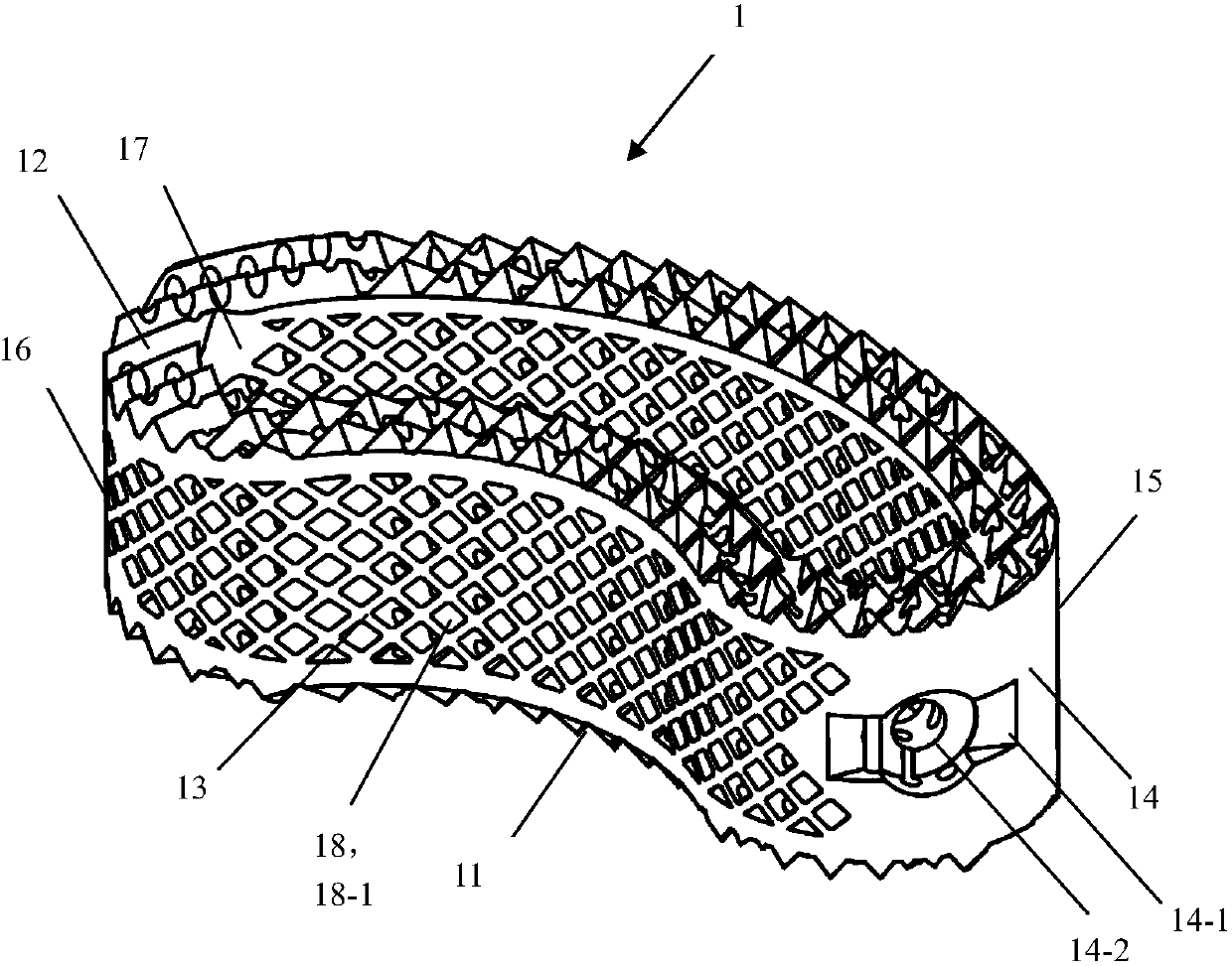 Lumbar intervertebral fusion device