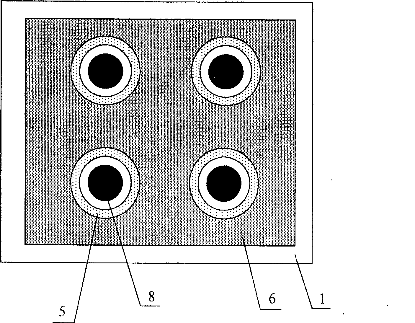 Flat panel display with integrated double flat grid array structure and its producing process