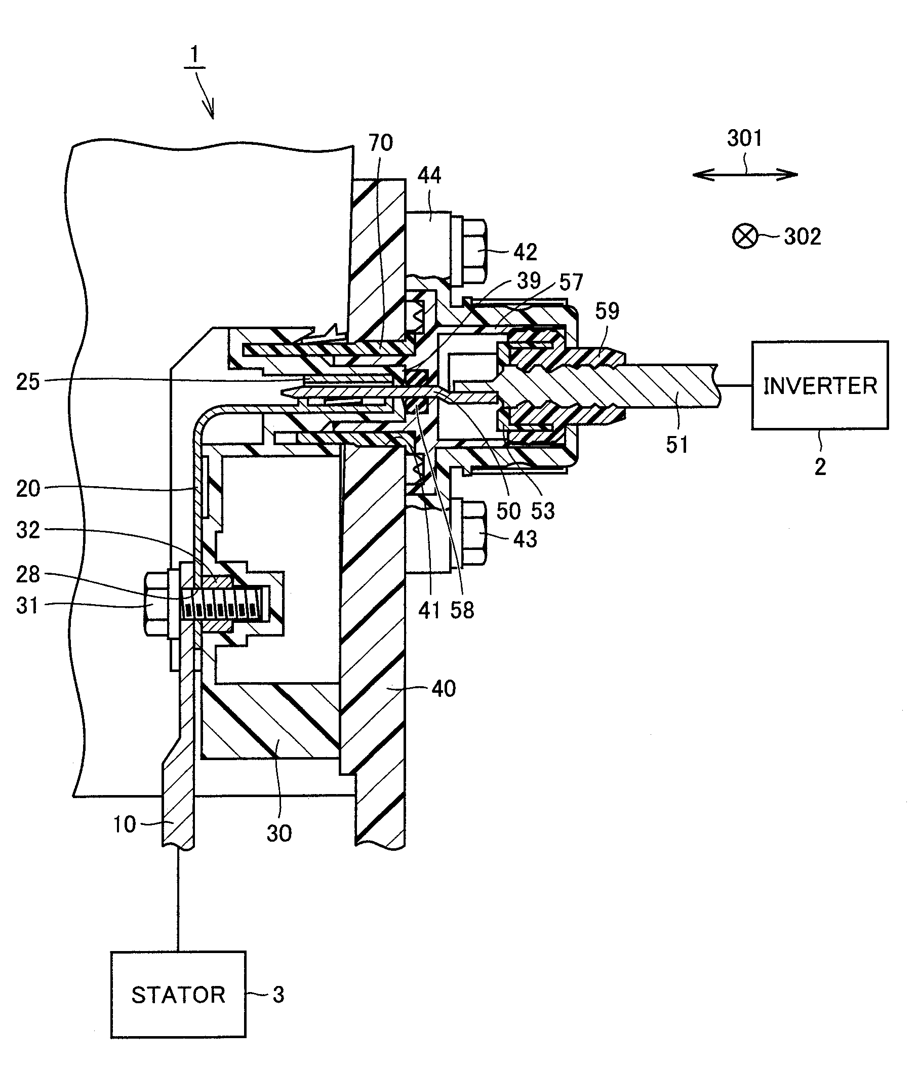 Connector structure and connector type terminal block structure