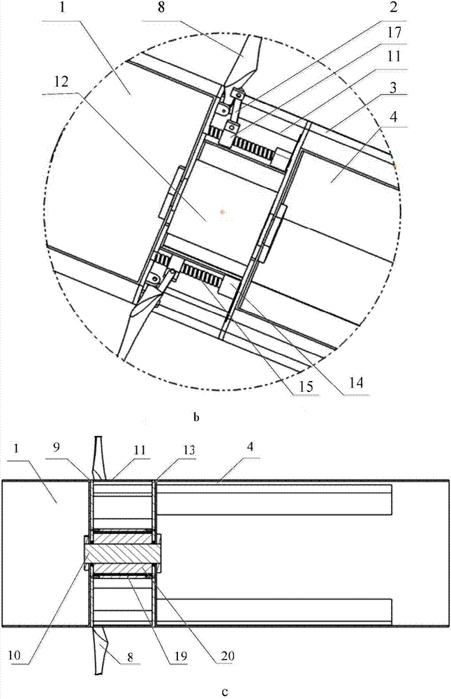 Horizontal axis ocean current power generation device for underwater vehicle