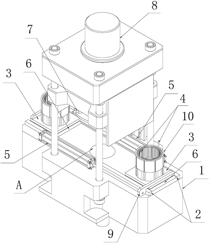 Double-station automatic feeding device for silicon steel sheet welding