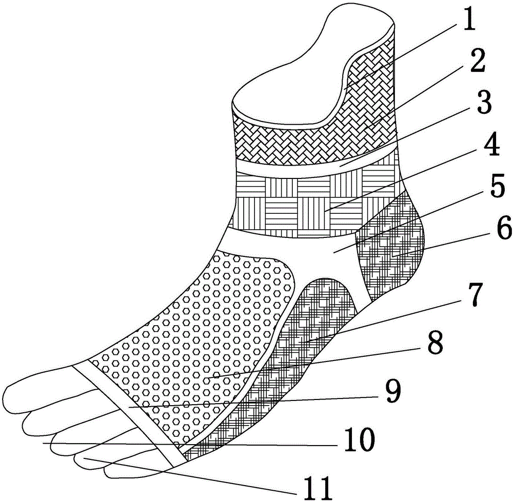 Copper fiber dermatophytosis prevention and control functional sock