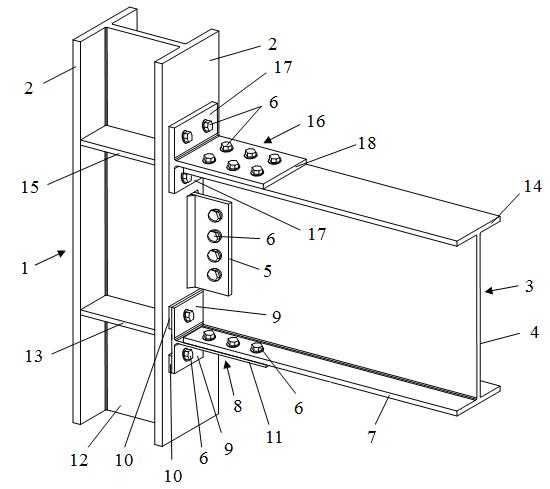 Easily repaired steel-structure beam-column node