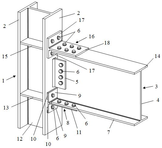 Easily repaired steel-structure beam-column node