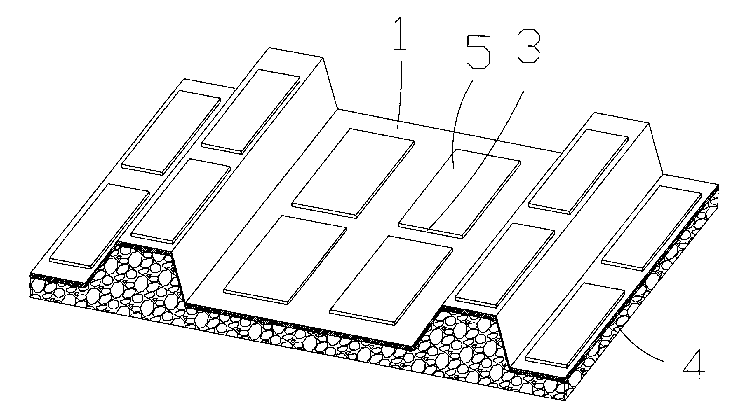 Construction material structure for use with solar power