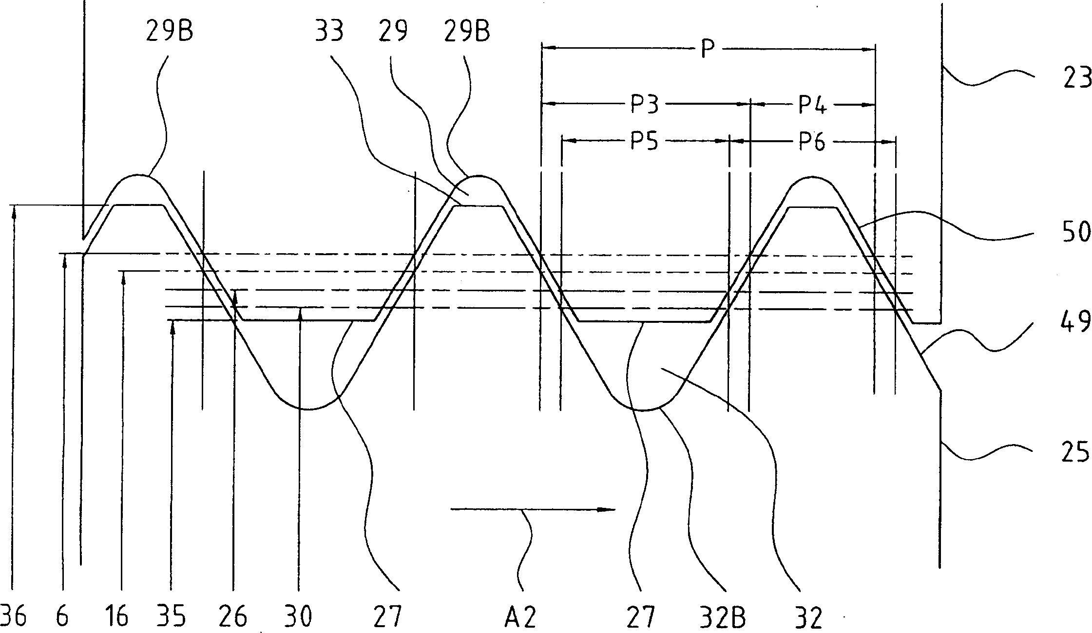 Pitch diameter displaced screw