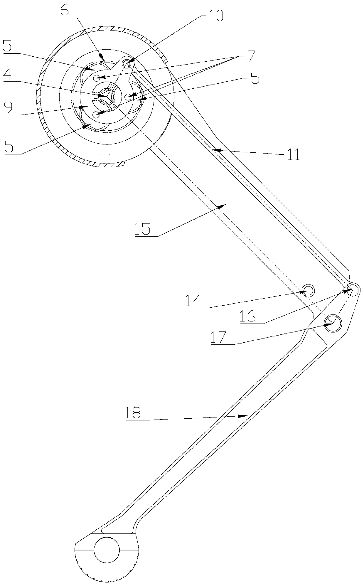 Leg mechanism of leg-foot type robot and leg-foot type robot