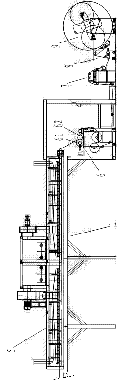 Printing synchronous embossing production device for leatherette paper