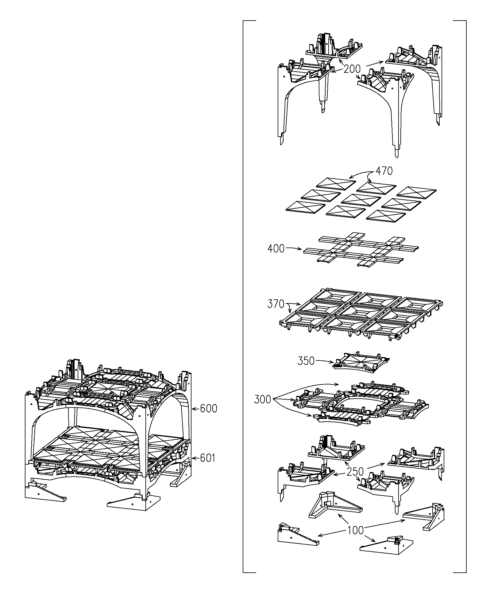 System for construction of a compression structure with corner blocks, key blocks, and corner block supports