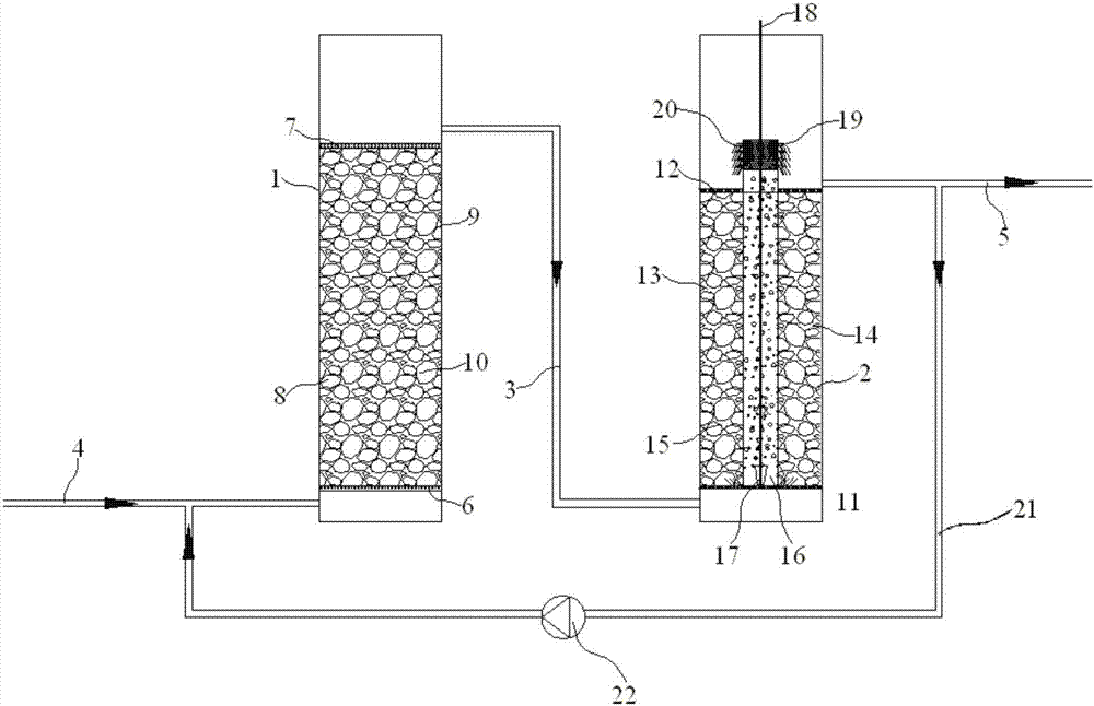 Combined biological filter for removing nitrogen and phosphorus