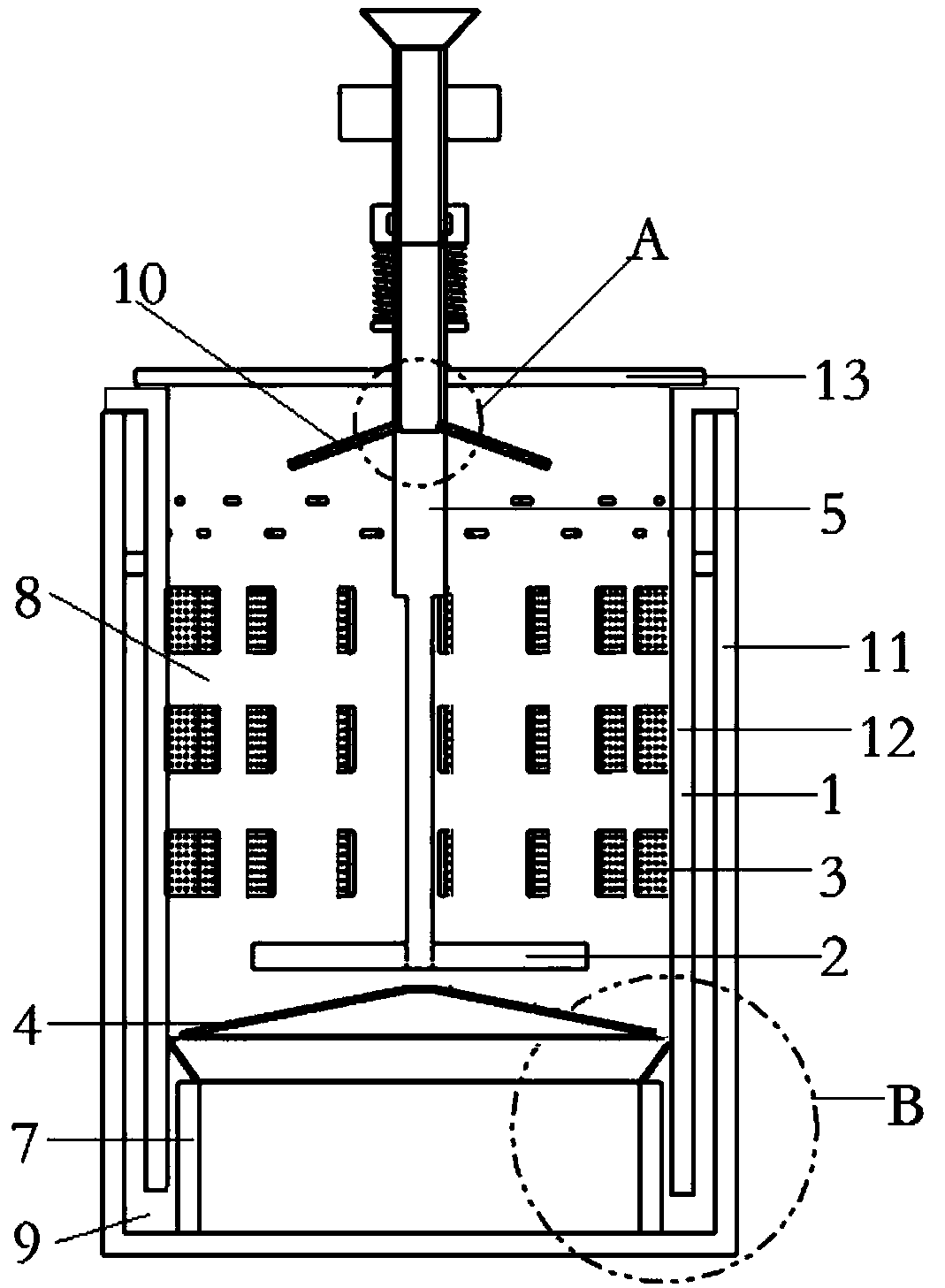 High-efficiency filtration and separation device and method for sewage