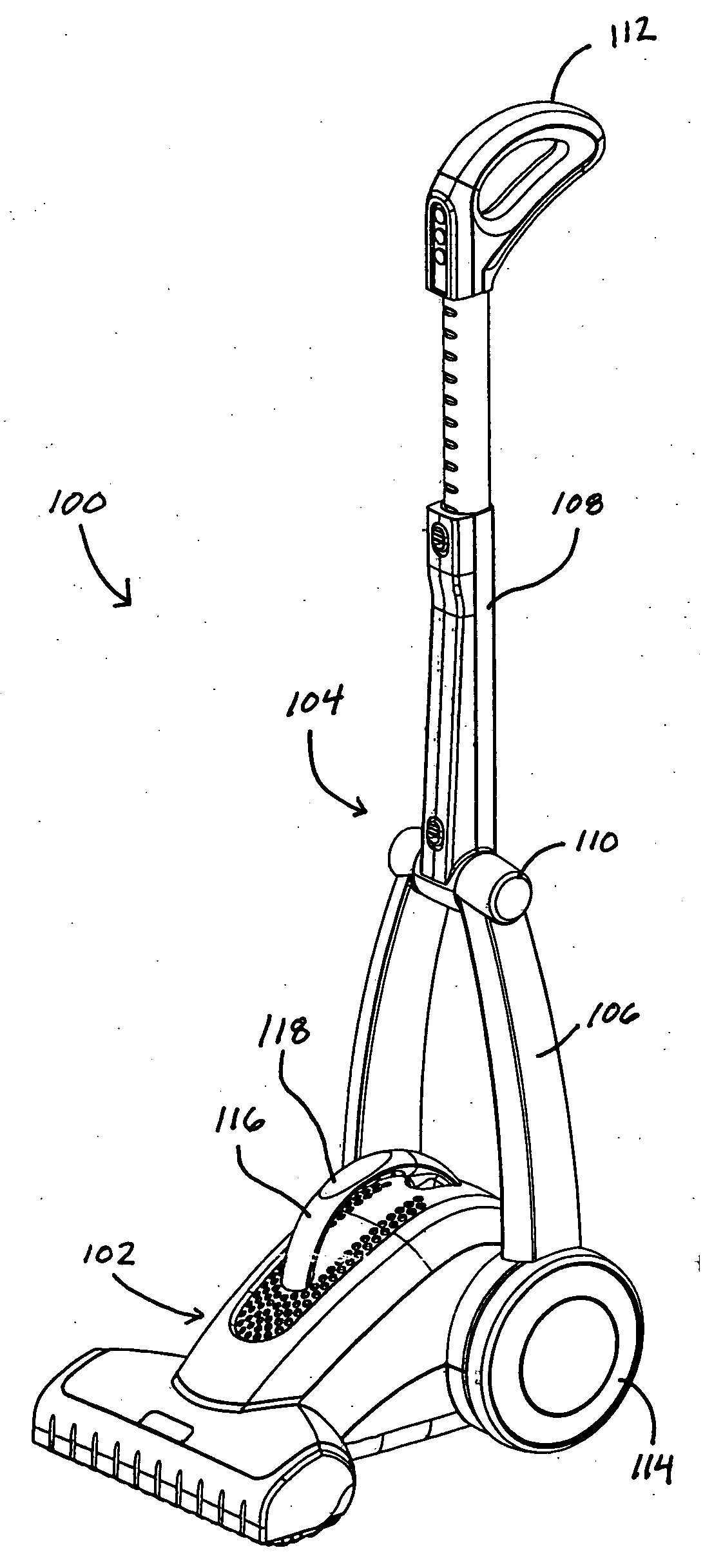 Vacuum cleaner with collapsible handle