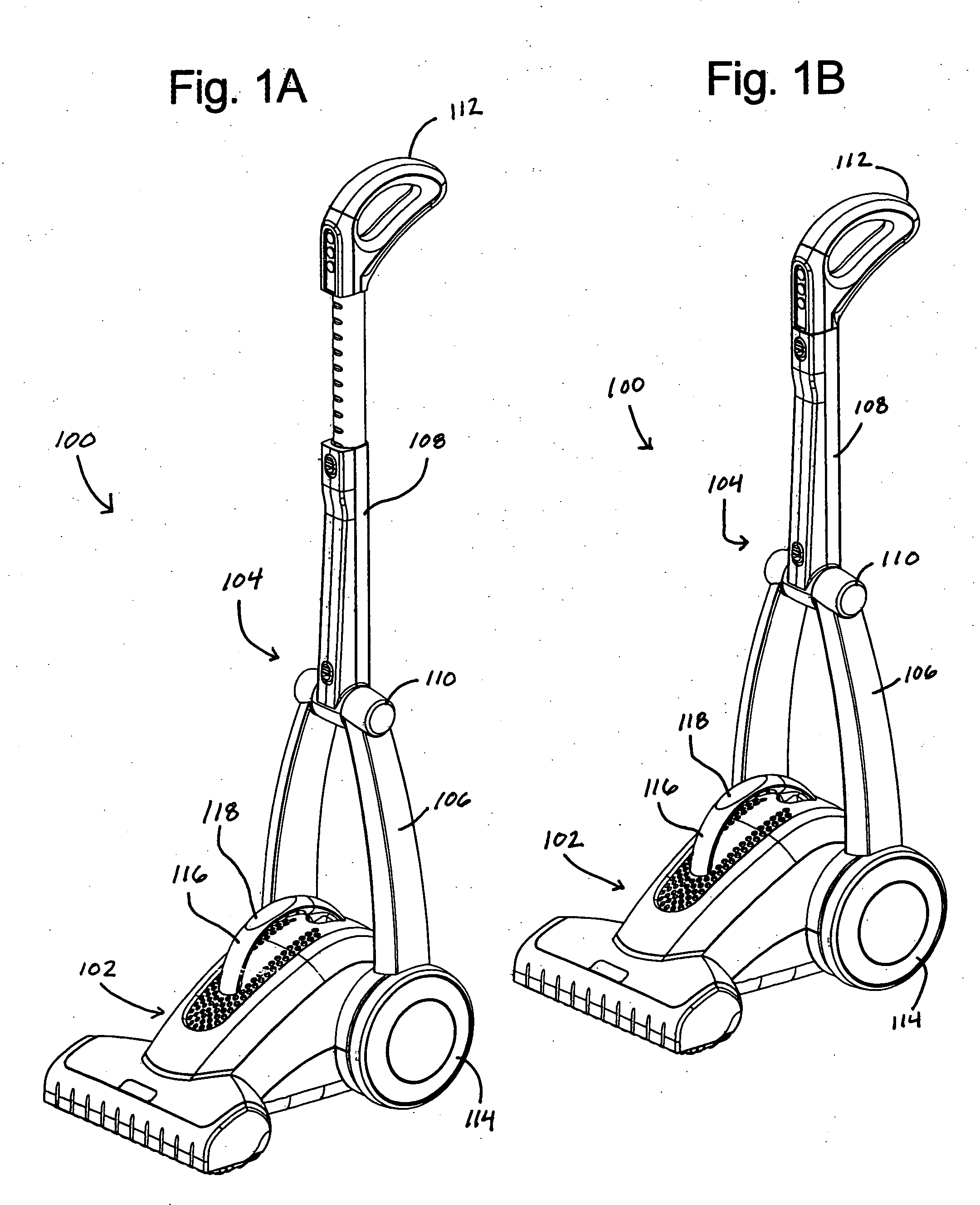 Vacuum cleaner with collapsible handle