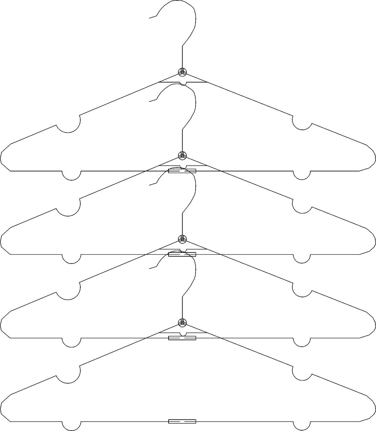 Folding clothes hanger