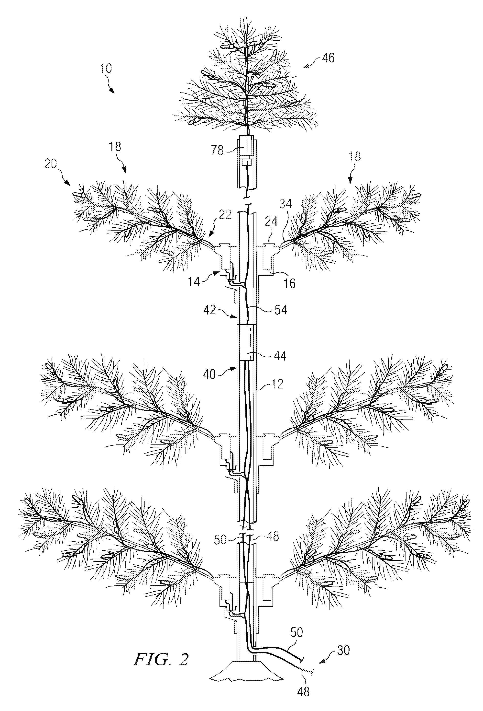 Illuminated artificial tree